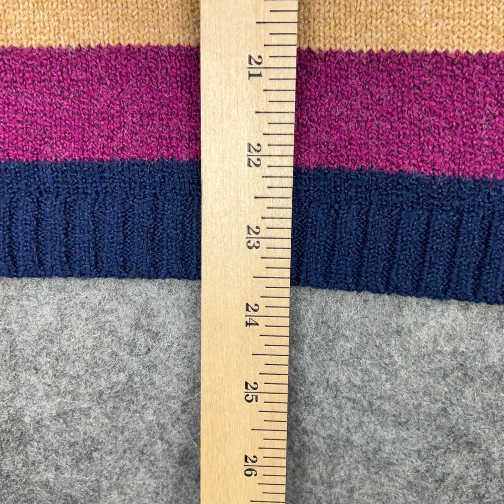 VTG St Johns Bay Sweater Womens Medium Multicolor Striped Turtleneck Side Button - Picture 9 of 10